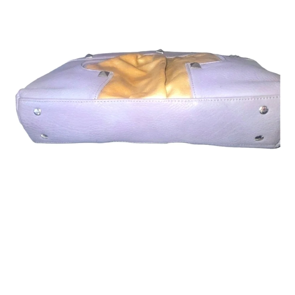 Rebecca Minkoff Vintage Pebbled Leather Studded Lavender & Gold Clutch Bag